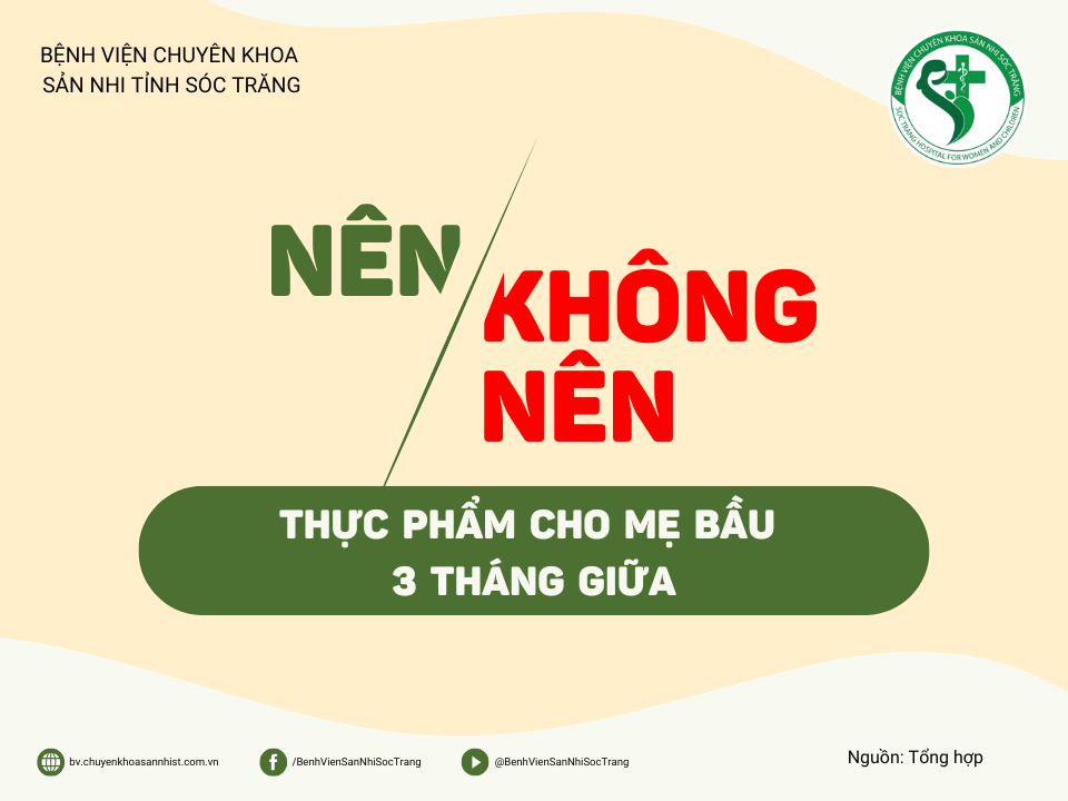 NÊN / KHÔNG NÊN: THỰC PHẨM CHO MẸ BẦU 3 THÁNG GIỮA