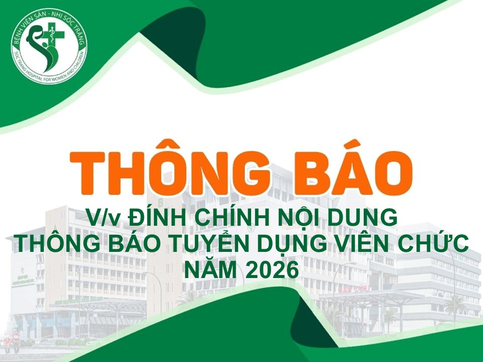 V/v đính chính nội dung Thông báo tuyển dụng viên chức năm 2026