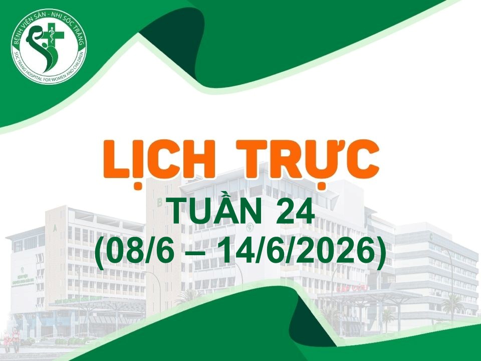 LỊCH TRỰC TUẦN 24, TỪ NGÀY 08 - 14/06/2026